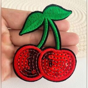 Sequins Embroidered Cherry Brooch NWOT